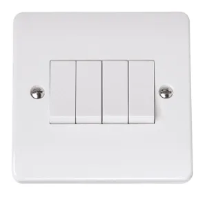 10AX 4 Gang 2 Way Single Plate Switch