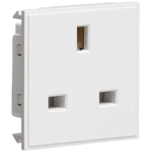 13A 1G unswitched socket module 50 x 50mm - white