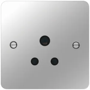 5A1G UNSWITCHED SOCKET POLISHED STEEL BK
