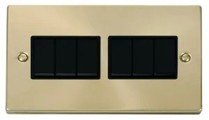 6 Gang 2 Way 10AX Switch - Black