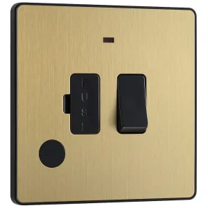 EVOLVE BRUSHED BRASS (BLACK) SWITCHED 13A FUSED CO