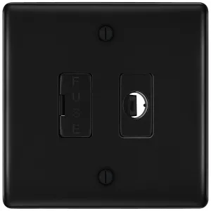 NEXUS METAL MATT BLACK UNSWITCHED 13A FUSED CONNEC