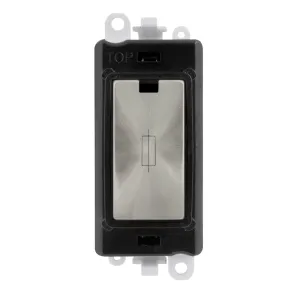 13A Fused Module - Black - Satin Chrome