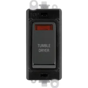 20AX Double Pole Switch With Neon Module - Black -