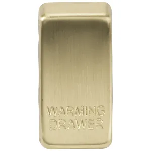 Switch cover "marked WARMING DRAWER" - brushed bra