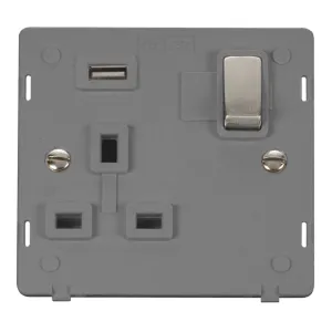 13A Ingot 1 Gang Switched Socket Outlet With Singl