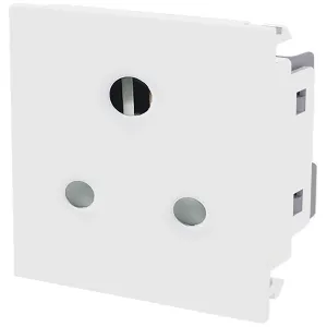 EURO MODULE 5A - ROUND PIN UNSWITCHED SOCKET POWER