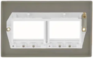 Frontplate, 2 Gang 6 Aperture 2x3, White Gasket Victorian