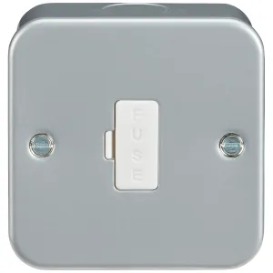 Metal Clad 13A Fused Spur Unit - Powder-coated Sil