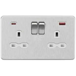 13A 2G DP Switched Socket with Dual USB A+C 20V DC