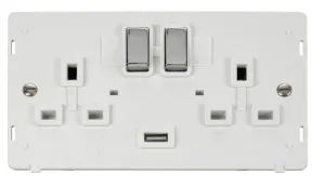13A 2G Ingot Switched Socket With 2.1A USB Outlet