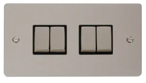 Ingot 10AX 4 Gang 2 Way Switch  - Black