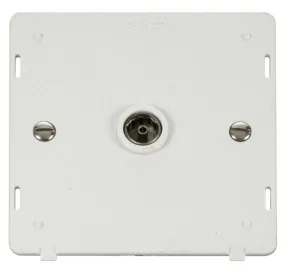 Single Coaxial Socket Insert - White