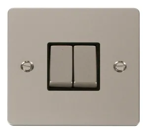 Ingot 10AX 2 Gang 2 Way Switch  - Black