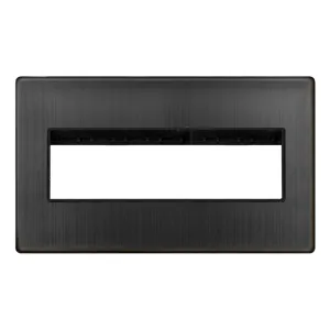 2 GANG MINIGRID 6 APERTURE COVER PLATE - MATT BRON