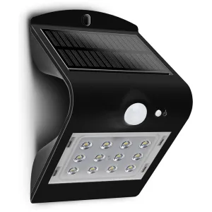 SOLAR GUARDIAN PIR WALL LIGHT BLACK IP65 1.5W 220L