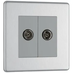SCREWLESS FLATPLATE BRUSHED STEEL DOUBLE ISOLATED