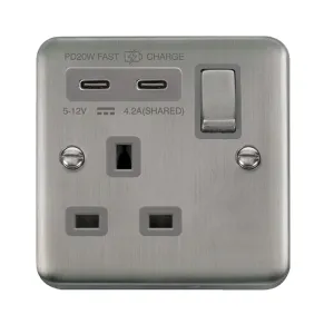 DECO+ 'INGOT' 13A 1 GANG SWITCHED SAFETY SHUTTER S