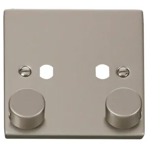 VPPN 2 GANG DOUBLE DIMMER PLATE & KNOBS