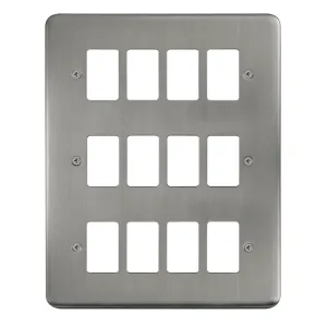 12 Gang GridPro Frontplate - Stainless Steel