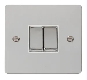 Ingot 10AX 2 Gang 2 Way Switch  - White