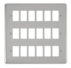 18 Gang GridPro Frontplate - Polished Chrome