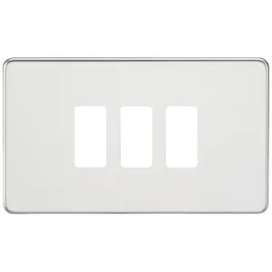 Screwless 3G grid faceplate - polished chrome