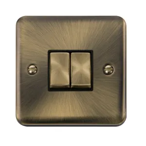 10AX Ingot 2 Gang 2 Way Plate Switch