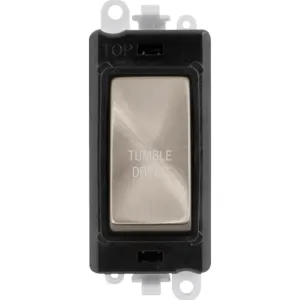20AX Double Pole Switch Module - Black - Brushed S