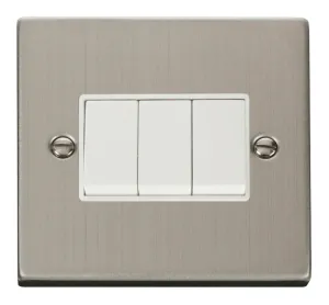 3 Gang 2 Way 10AX Switch - White