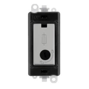 13A Fused Lockable Module - Black - Polished Chrom