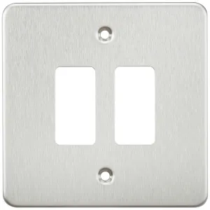 Flat plate 2G grid faceplate - brushed chrome