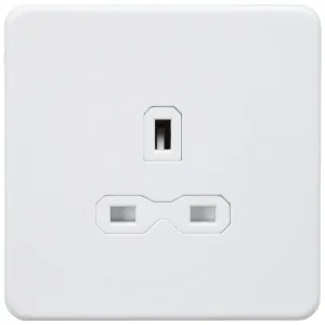 13A 1G Unswitched Socket - Matt White with White I