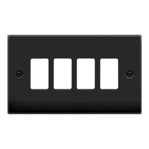 GRIDPRO 4 GANG DECO PLATE MATT BLACK
