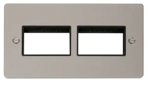 2 Gang Plate (3+3) Switch Aperture  - Black