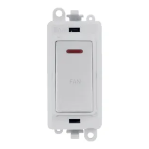 20AX Double Pole Switch With LED Module - Polar Wh