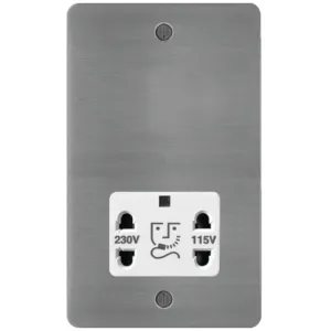 115/230V SHAVER OUTLET BRUSHED STEEL WH