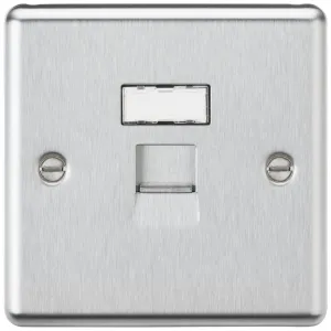 UTP CAT6a RJ45 Network Outlet - Brushed Chrome
