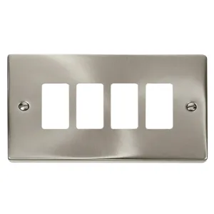 4 Gang GridPro Frontplate - Satin Chrome