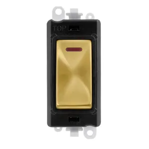20AX Double Pole Switch With LED Module - Black -