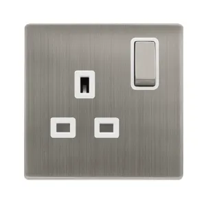 13A INGOT 1 GANG DP SWITCHED SOCKET - STAINLESS ST
