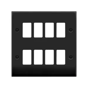 GRIDPRO 8 GANG DECO PLATE MATT BLACK
