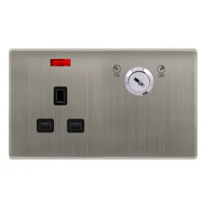 13A 1 GANG DOUBLE POLE KEY LOCKABLE SOCKET WITH NE