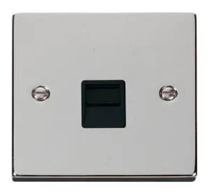 Single Telephone Socket Outlet Master - Black