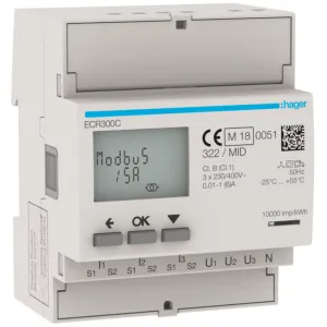 3Ph kWhmeter via CT 1-5A 4M MODBUS MID
