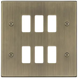 6G Grid Faceplate - Antique Brass