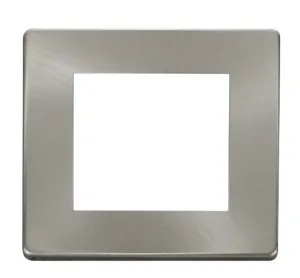 1 Gang Plate Twin Media Module Cover Plate - Brush