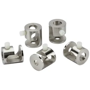 Pack of 5 Pendant Ceiling Hooks - Brushed Chrome