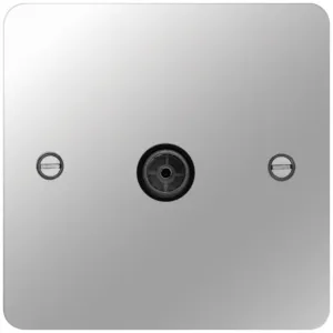SINGLE CO-AX TV O/F POLISHED STEEL BLACK