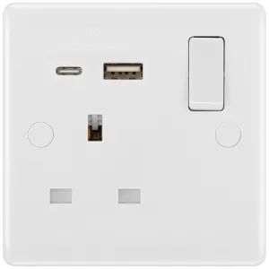 WH NX 13A 1G SW SKT + USB A + C (18W)
